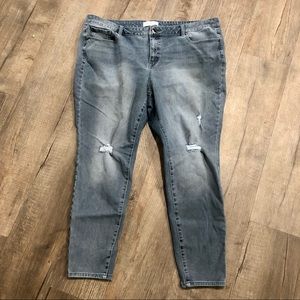 Lane Bryant Womens High Rise distressed Skinny Jeans - Blue - Size 20